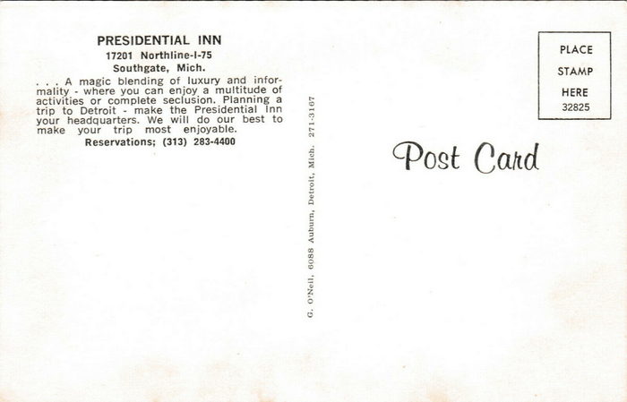 Presidential Inn - Old Postcard Photo (newer photo)